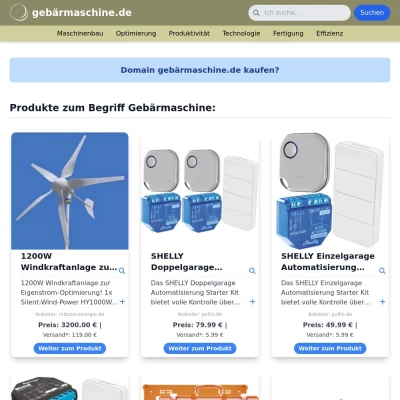 Screenshot gebärmaschine.de