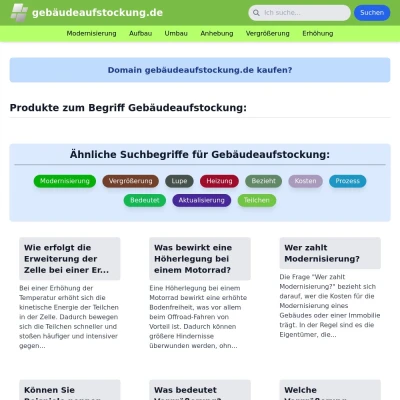 Screenshot gebäudeaufstockung.de