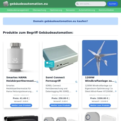 Screenshot gebäudeautomation.eu