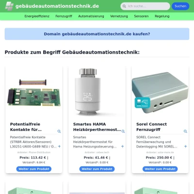 Screenshot gebäudeautomationstechnik.de