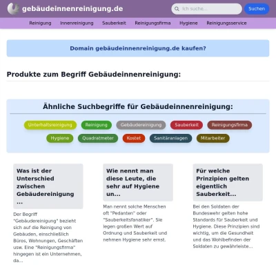 Screenshot gebäudeinnenreinigung.de