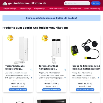 Screenshot gebäudekommunikation.de