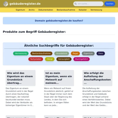 Screenshot gebäuderegister.de