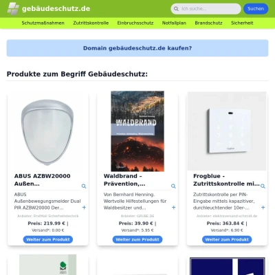 Screenshot gebäudeschutz.de