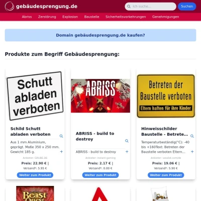 Screenshot gebäudesprengung.de