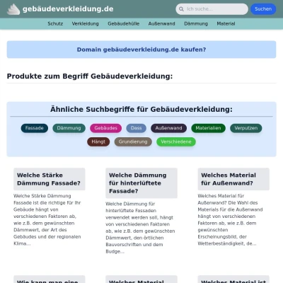 Screenshot gebäudeverkleidung.de