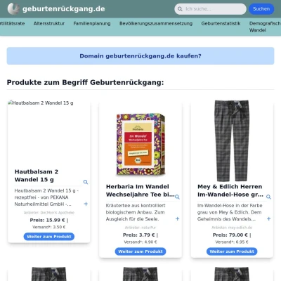 Screenshot geburtenrückgang.de