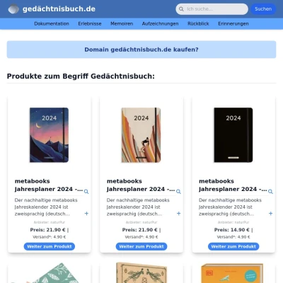 Screenshot gedächtnisbuch.de