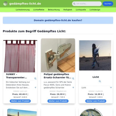 Screenshot gedämpftes-licht.de