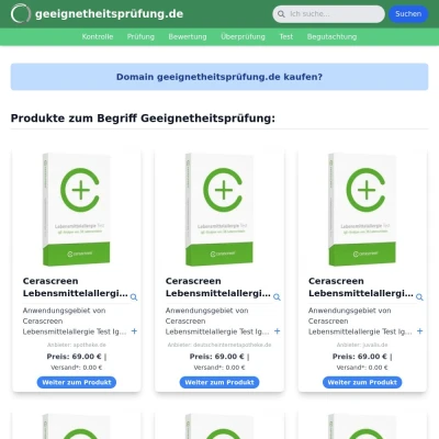 Screenshot geeignetheitsprüfung.de