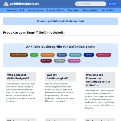 Screenshot gefühllosigkeit.de