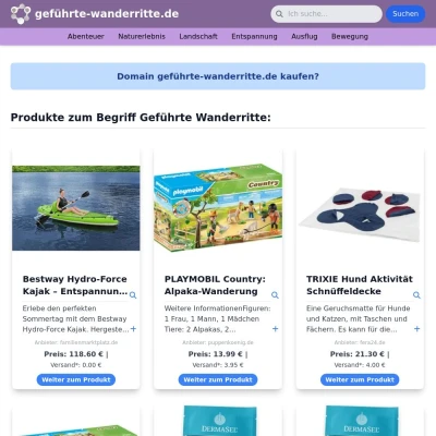 Screenshot geführte-wanderritte.de