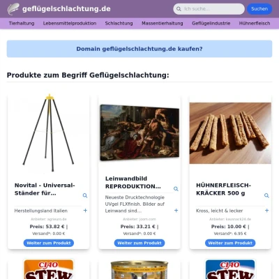 Screenshot geflügelschlachtung.de