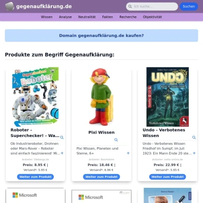 Screenshot gegenaufklärung.de