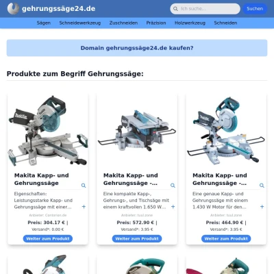 Screenshot gehrungssäge24.de