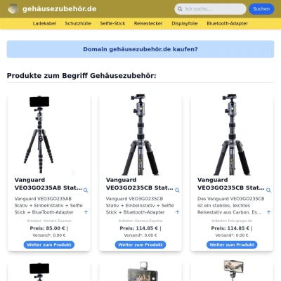 Screenshot gehäusezubehör.de