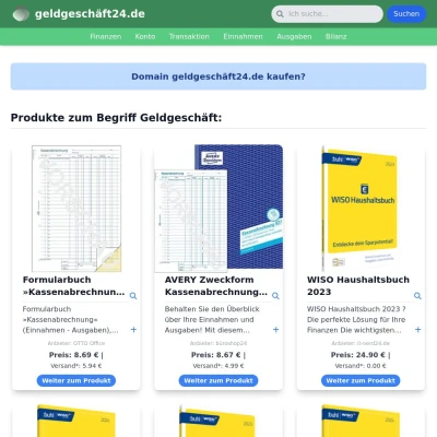 Screenshot geldgeschäft24.de