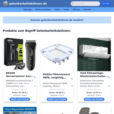 Screenshot gelenkarbeitsbühnen.de