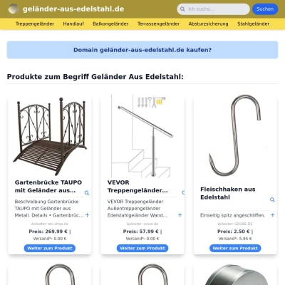 Screenshot geländer-aus-edelstahl.de