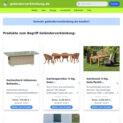 Screenshot geländerverkleidung.de