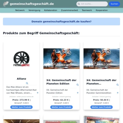 Screenshot gemeinschaftsgeschäft.de