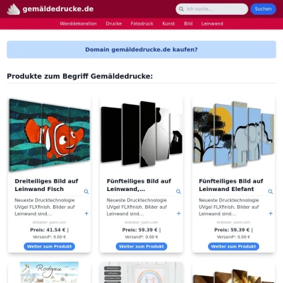 Screenshot gemäldedrucke.de