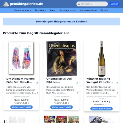 Screenshot gemäldegalerien.de