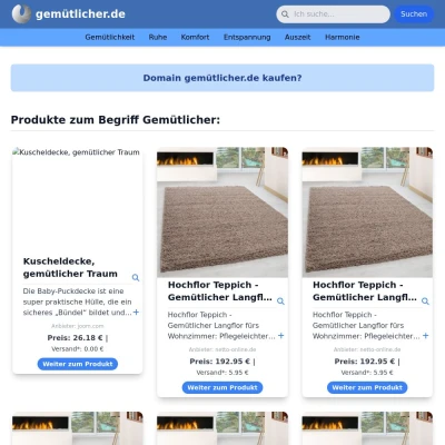 Screenshot gemütlicher.de