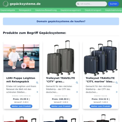 Screenshot gepäcksysteme.de