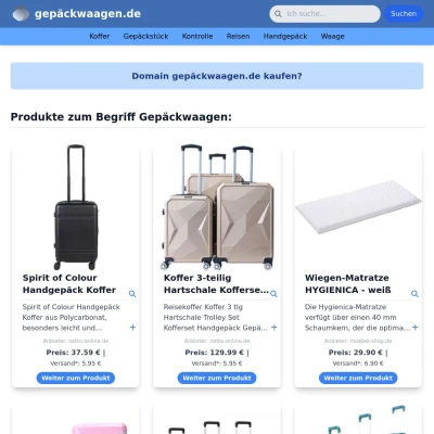 Screenshot gepäckwaagen.de