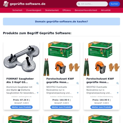 Screenshot geprüfte-software.de