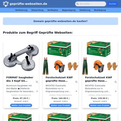 Screenshot geprüfte-webseiten.de