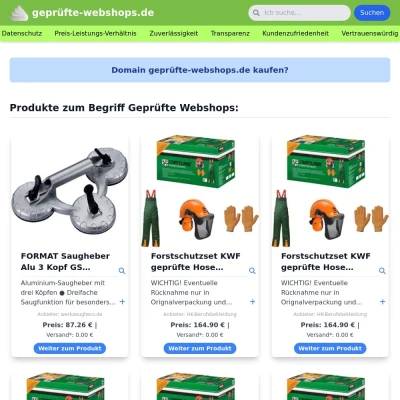 Screenshot geprüfte-webshops.de