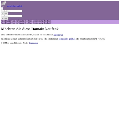 Screenshot gerichtsbeschluß.de