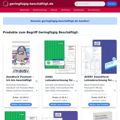 Screenshot geringfügig-beschäftigt.de