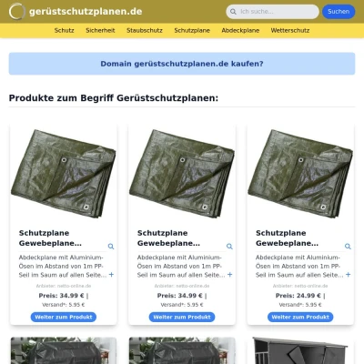 Screenshot gerüstschutzplanen.de