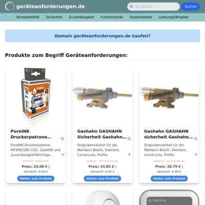 Screenshot geräteanforderungen.de