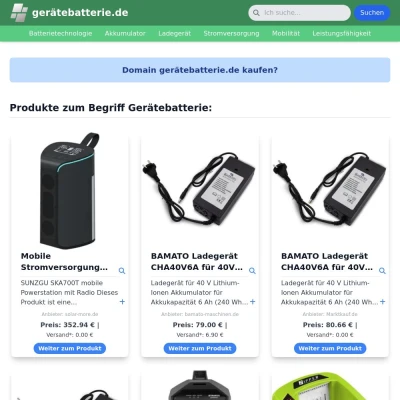 Screenshot gerätebatterie.de