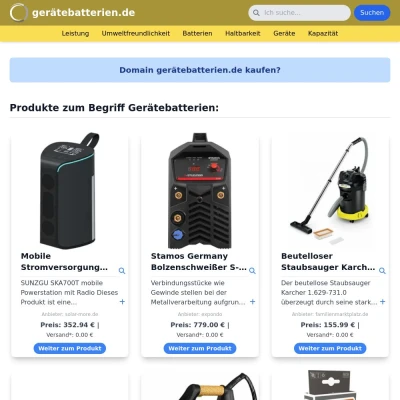 Screenshot gerätebatterien.de