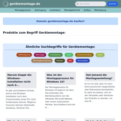 Screenshot gerätemontage.de