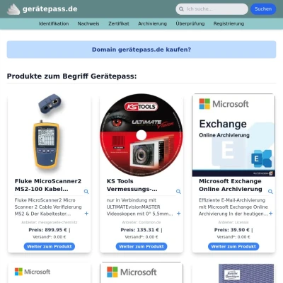 Screenshot gerätepass.de