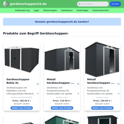 Screenshot geräteschuppen24.de