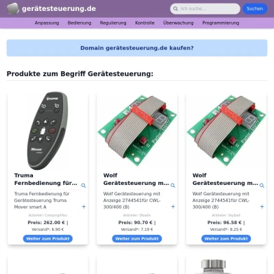 Screenshot gerätesteuerung.de