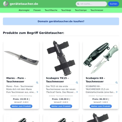 Screenshot gerätetaucher.de