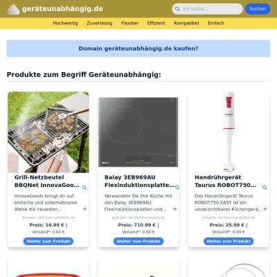 Screenshot geräteunabhängig.de