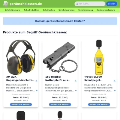 Screenshot geräuschklassen.de