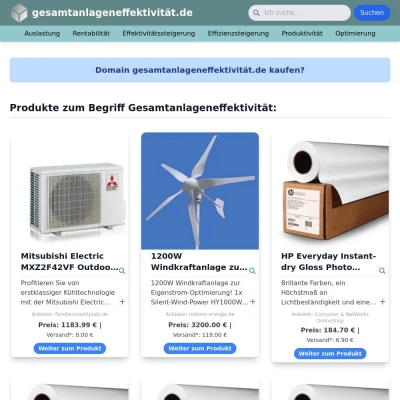 Screenshot gesamtanlageneffektivität.de