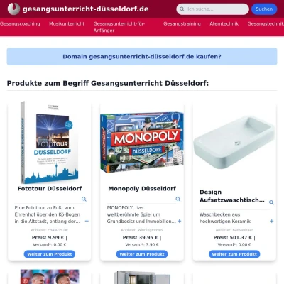 Screenshot gesangsunterricht-düsseldorf.de