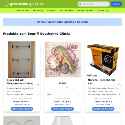 Screenshot geschenke-glück.de