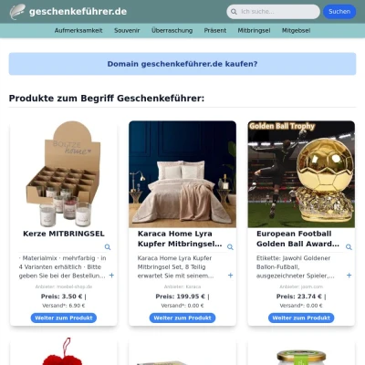 Screenshot geschenkeführer.de